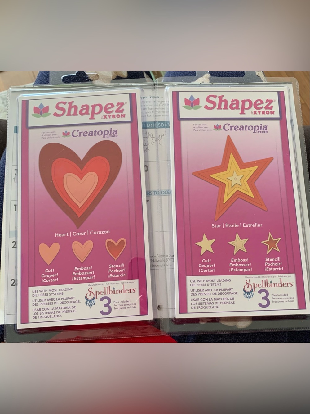 Shapez by Xyron Creatopia Heart & Star Die Cut Sets - Pink Packaging